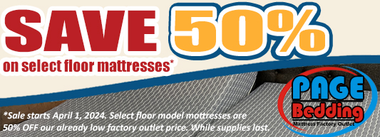 Save 50% on select floor mattresses*!